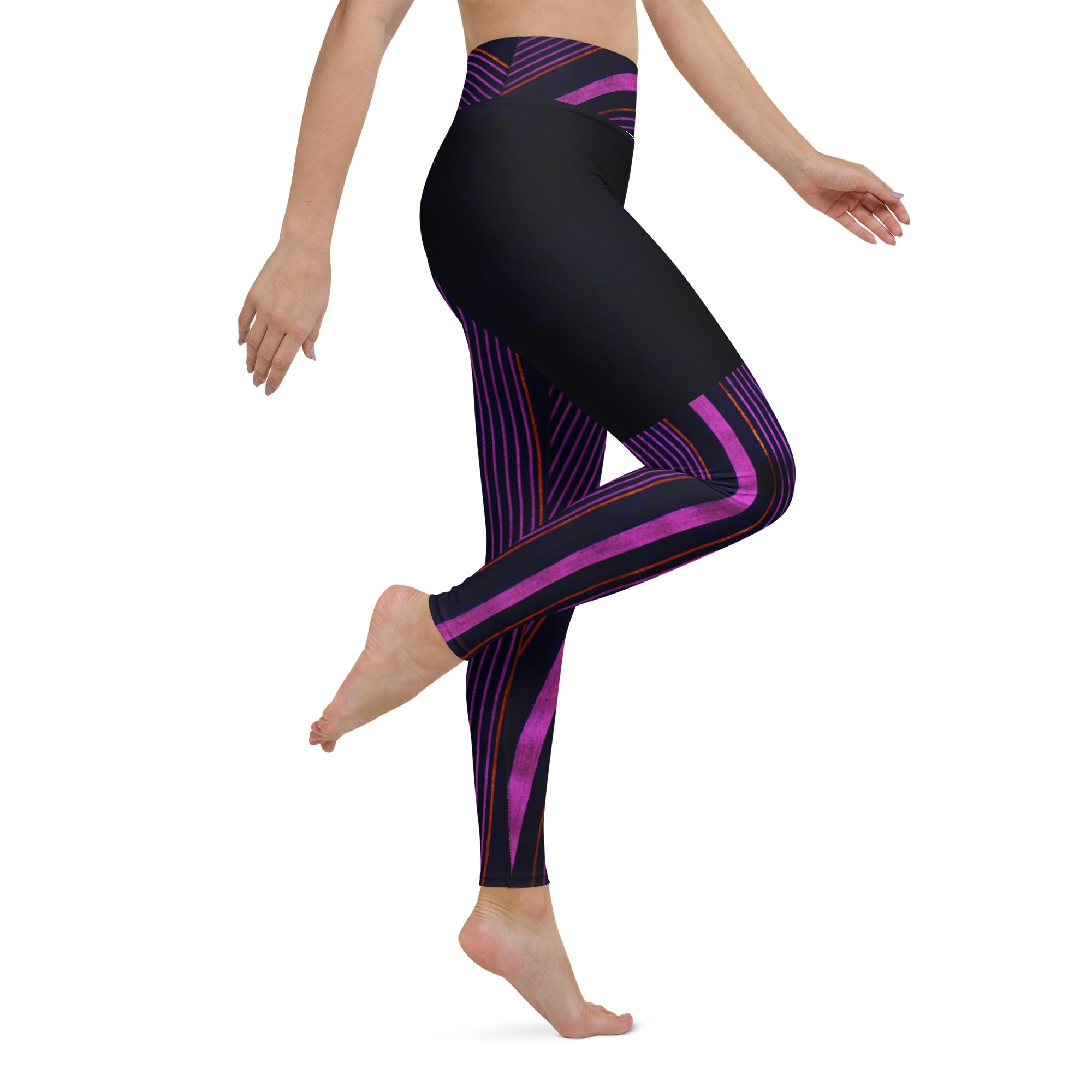 Dance Leggings. Yoga Pants. Gym or Workout High Waist Leggings. "Peppermint" Streetwear by WickedYo.